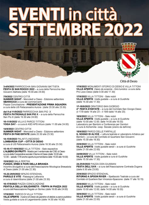 eventi di settembre 2022